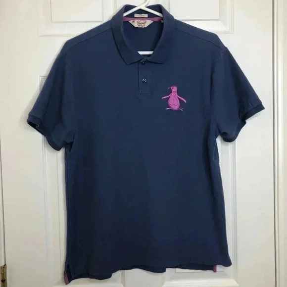 Penguin Polo Shirt Blue Size Large - Picture 1 of 16